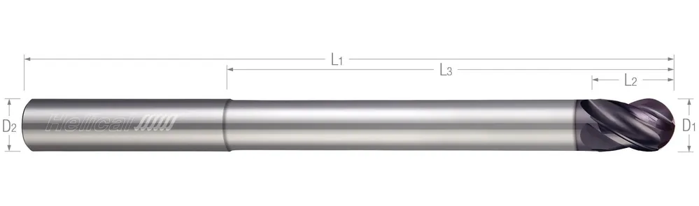 Helical 83514 3/8x1/2x6 4FL Carb Ball EM Aplus coated
