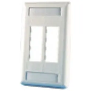 Ortronics OR-40300546 TracJack® Plastic Faceplate 4-Port Single Gang Fog White