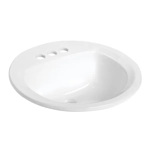 Mansfield 249WH Mansfield 249 Self-Rimming Lavatory With Concealed Front Overflow 8 in Drop-In 249WH