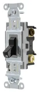Hubbell CSB320BK 20A 120/277V 3-Way Toggle Switch Black