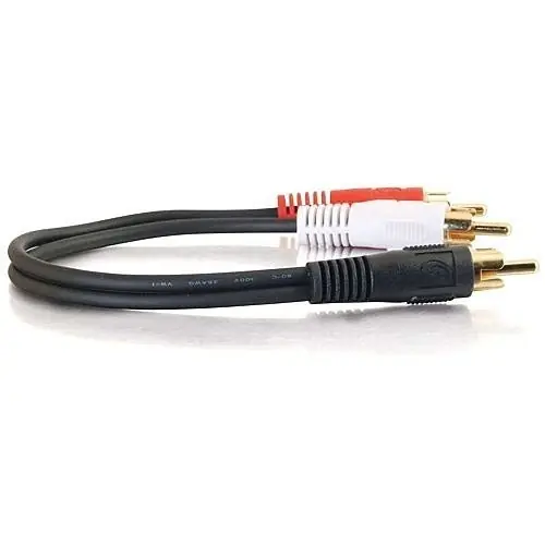 C2G CG03161 Value Series One RCA Mono Male to RCA Stereo Male Y-Cable, 0.5' (0.15m)