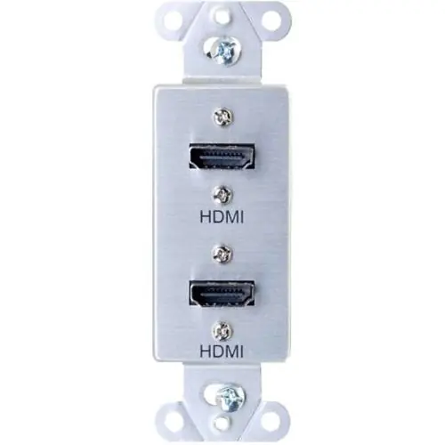 C2G CG39875 Dual HDMI Pass Through Decorative Wall Plate, Aluminum