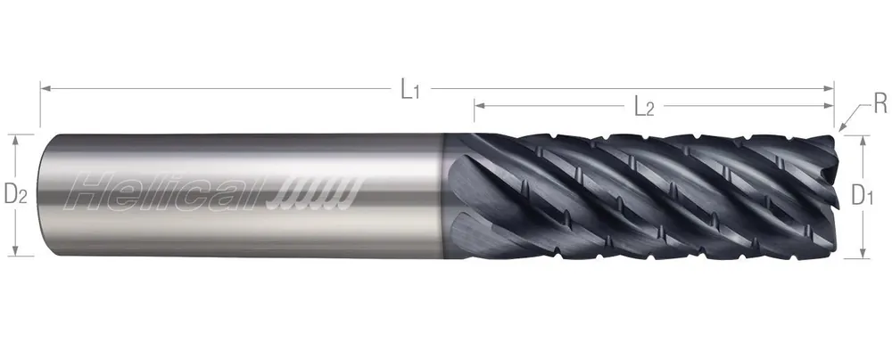Helical 59433 Helical Solutions 3/4x2.1/4x5 R.030 7FL Carb. Endmill