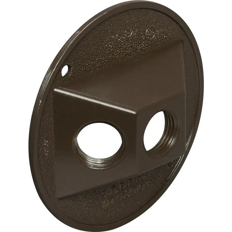Teddico CR-3AV 4-1/2 Round Lampholder Cover, (3) 1/2 Holes, Bronze