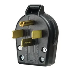 Cooper Wiring Device 5752AN 4-Wire 3-Pole Polarized Industrial/Specification Grade Angled Straight Blade Power Plug 125/250-Volt AC 50-Amp NEMA 14-50P