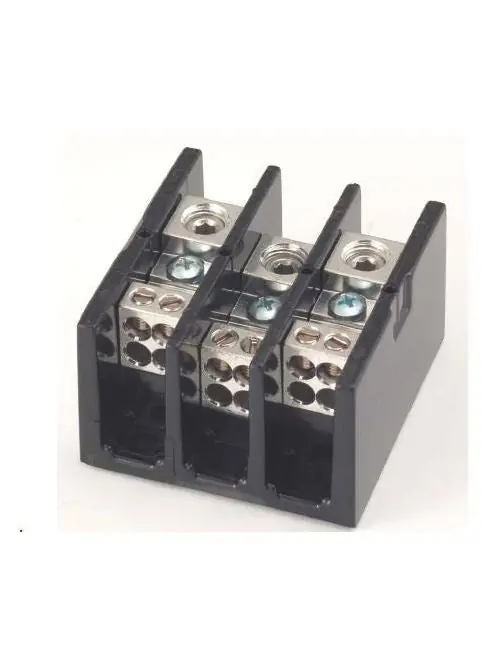 Marathon Special Products 1423570 14 to 2/0 AWG 175 Amp 600 Volt 3-Pole Phenolic Standard Power Distribution Block