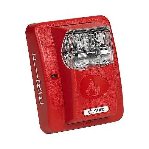 Potter Electric Signal, LLC S24-177R 24V DC Low Profile Evacuation Strobe, Red