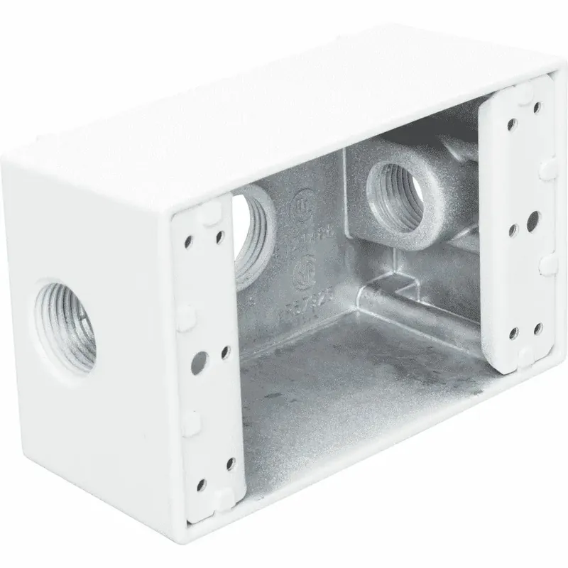 Teddico B-5WV BWF Single-Gang Weatherproof Outlet Box (3) 1/2 Holes