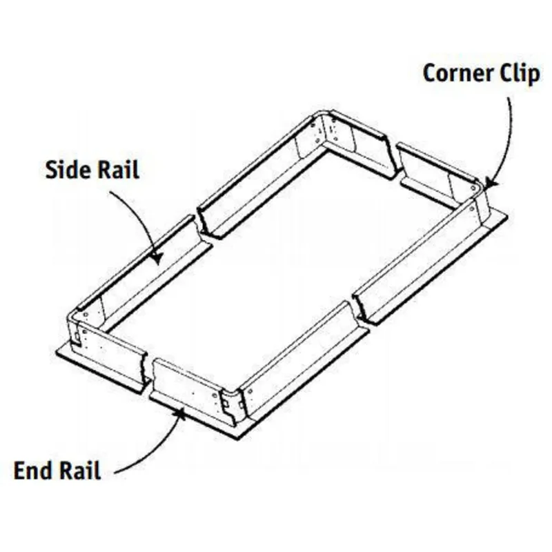 Atlas Lighting FK24 Flange Kit, 2 x 4 ft, Aluminum