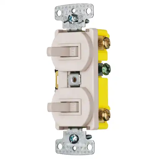 Hubbell RC101LA 15 Amp 120/277 Volt Light Almond Self Grounding 1 Pole Toggle Switch