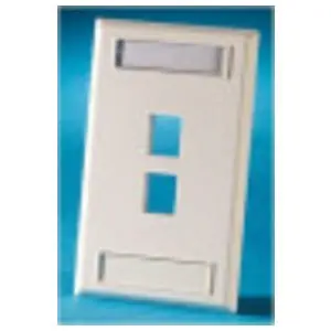Ortronics OR-KSFP2-88 TechChoice Plastic Faceplate 1-Gang Two Keystone Jack or Module Cloud White