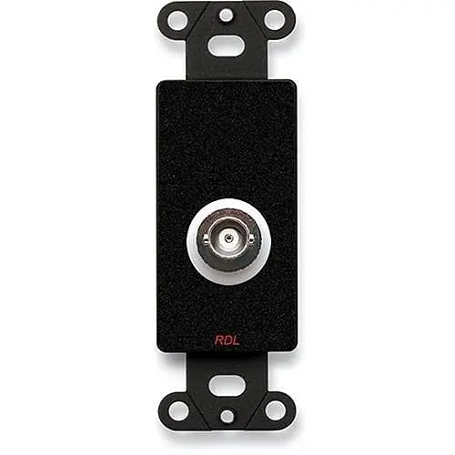 RDL DB-BNC/D Series Insulated Double BNC Jack on Decora Wall Plate Black