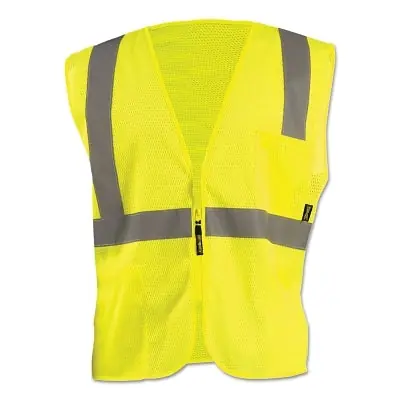 OccuNomix ECO-IMZ-YM High Visibility Value Mesh Standard Zipper Safety Vests Medium