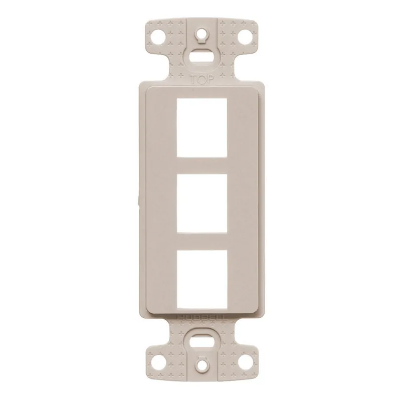 Hubbell Wiring Device - Kellems NS613LA NetSelect Products, Plate Decorator Frame, Keystone, 3-Port, Light Almond