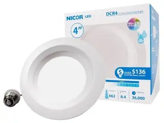 Nicor DCR41061203KWH NICOR DCR41061203KWH 3000K V1 DCR4 DOWNLIGHT 600L WHITE
