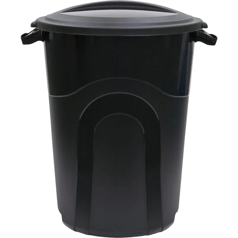 United Solutions TI0042 Rough & Rugged 20 Gal. Black Trash Can with Lid