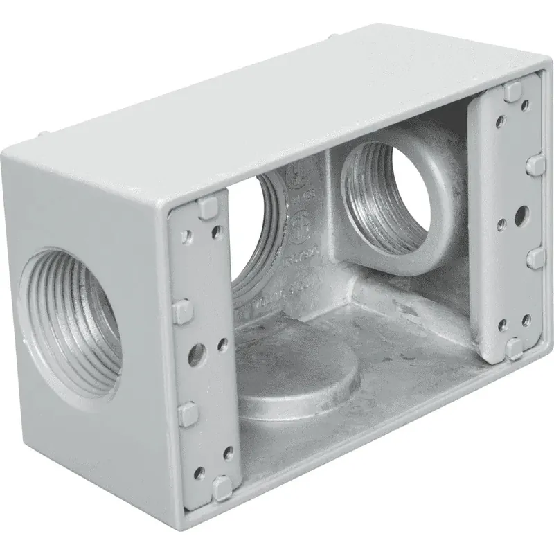Teddico B-100V Single-Gang Weatherproof Outlet Box (3) 1 Holes