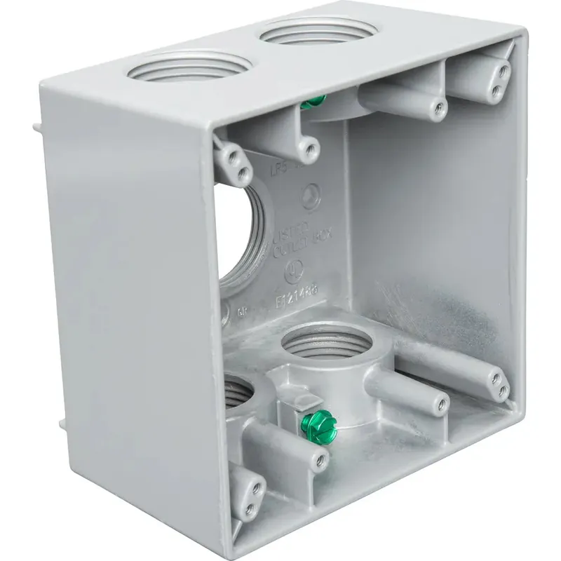 Teddico DTB-100V BWF DTB-100V Two Gang Deep Weatherproof Box, 5 1 HUBS