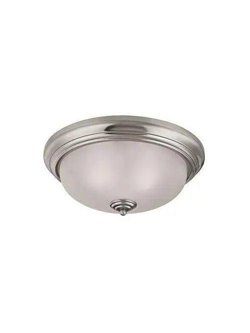 Thomas Lighting 7013FM/20 Huntington 60 W 3 Light Brushed Nickel White Glass Shade Kitchen Flushmount Ceiling Light Fixture