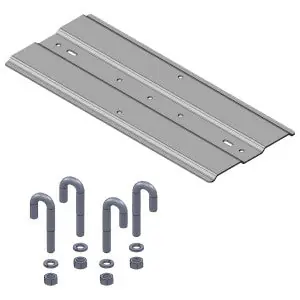 Chatsworth 12121-718 6 in. Channel Rack-to-Runway Mounting Plate Steel 15 to 18 in. W Runway Black