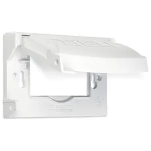 Hubbell TayMac MX1250W Weatherproof Flip Cover Aluminum 1-Gang Horizontal/Vertical 12-in-1 Configurations White