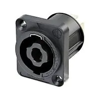 Neutrik NL4MPXX 4-Pole Chassis Connector, D-Size Flange, 3/16 Flat Tabs