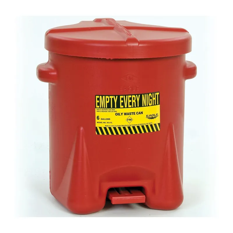 Eagle Manufacturing 933-FL Oily Waste Can With Foot Lever, 6 gal Capacity