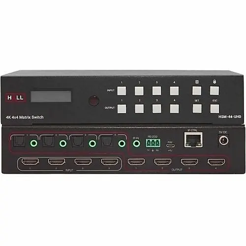 Hall HSM-44-UHD HSM-44-UHD 4x4 Matrix Video Switcher