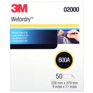 Wetordry 02000 Wetordry Sheet 600 Grit Silicon Carbide 11 L x 9 in. W