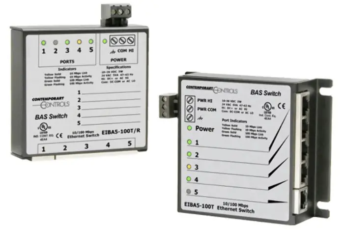 Contemporary Controls EIBA5-100T BAS Unmanaged Switch, Panel