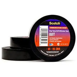 Presslok 80610938187 All Weather Telephone Vinyl Plastic Tape Black 3/4 in. x 60 ft.