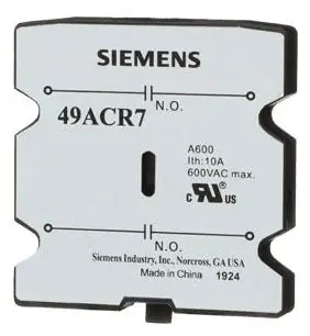 Siemens 49ACR7 Auxiliary Contact Type Auxiliary Switch 30 to 60 Amp