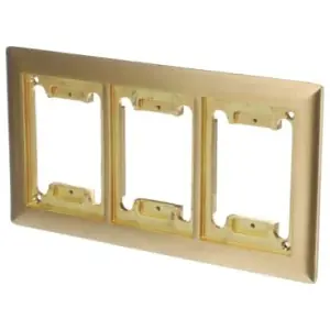 ABB P-64-3G-CP Carpet Plate for Floor Boxes Brass 3-Gang