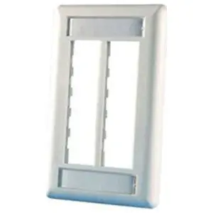 Ortronics OR-40300545 TracJack® Plastic Faceplate 6-Port Single Gang Fog White