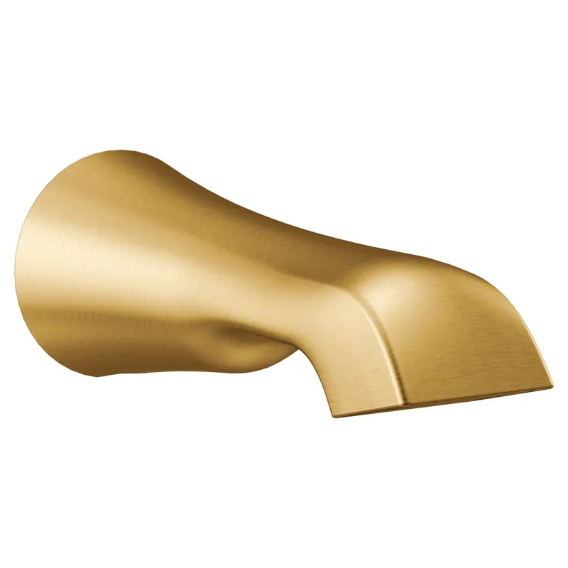 Moen S990BG Flara Non-Diverter Tub Spout with Slip Fit Connection in Brushed Gold
