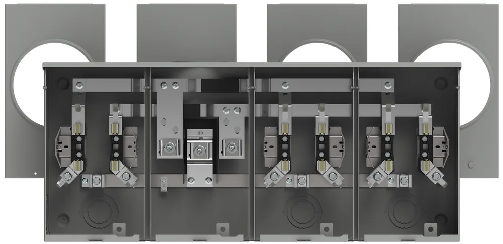 Talon UA3717-YPZA Siemens UA3717-YPZA 600 VAC 200 Amp 1-Phase 3-Wire 4-Jaw 3-Position Horn Bypass Ringless Meter Mounting Equipment