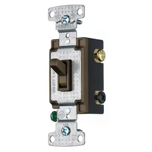 Hubbell RS415 15 Amp 120 VAC 4-Way Brown Toggle Switch