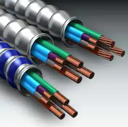 Kaf-Tech 18BEB42T500 MC-PCS Cable 16/2 Solid (Purple,Gray), 12/2 Solid (Black,White,Green) Steel Armored Luminary Cable, 250ft Coil