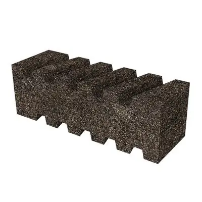 Bon 12-178 Fluted Rub Brick - 6 x 2 x 2 - 20 Grit