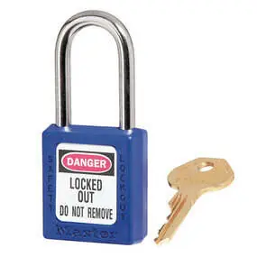 Master Lock 410KABLU Zenex Lockout Padlock Alike Key Blue