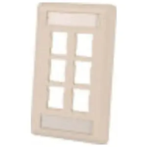 Ortronics OR-403HDJ16 HDJ Series Faceplate Rear Load Screw Mount Fog White