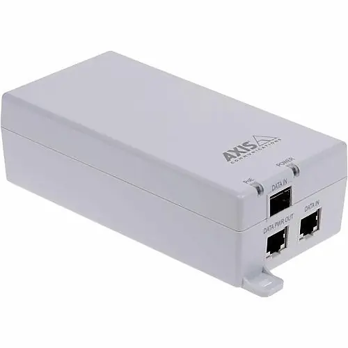 Axis Communications T8154 SFP Midspan, Plug-and-Play Media Converter, 60W