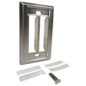Ortronics OR-403STJ16 TracJack Faceplate Stainless Steel 6-Port Flush Mount