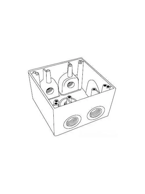 Mulberry 30595 2-Gang Weatherproof Deep Box 5 Hub 3/4