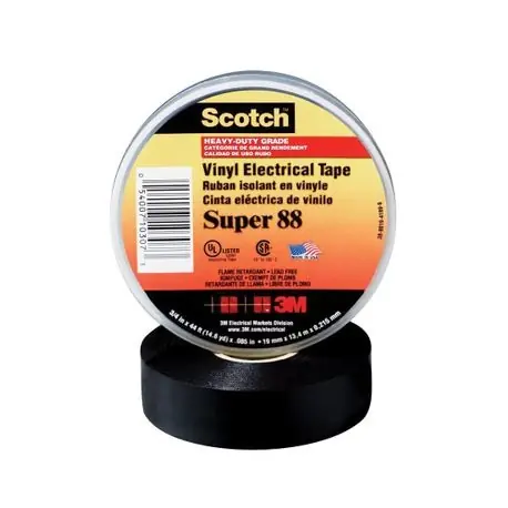 Scotch® 054007-10356 Premium Grade Electrical Tape, 36 yd L x 2 in W x 8.5 mil THK, PVC, Black