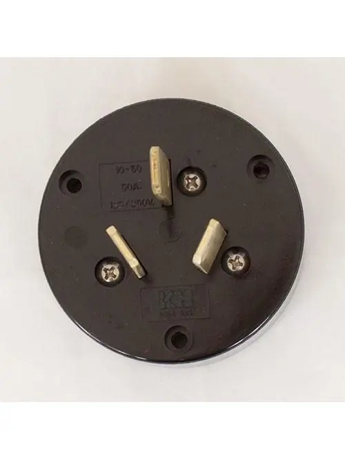 K&H Industries, Inc. P1050DF 125 to 250 Volt 50 Amp 2-Pole 3-Wire NEMA 10-50P Straight Blade Plug
