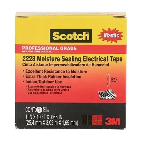 Scotch 054007-09656 2228 Premium Grade Single Coated Electrical Tape 2 in W x 10 ft Roll 054007-09656