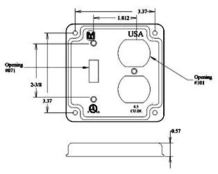 Mulberry Metal Products 11413U 4 IN SW/Duplex Cover Unfinished