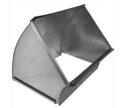 SOUTHWARK METAL 15208 20 x 8 in. S-Cleat and Drive 26 Gauge Galvanized Steel Shortway 45-Degree Vertical Trunk Elbow