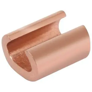 CRIMPIT YC8C8 C-Shape Compression Connector with 1 Rib 8 sol to 8 str AWG main; 10 sol to 8 str AWG tap